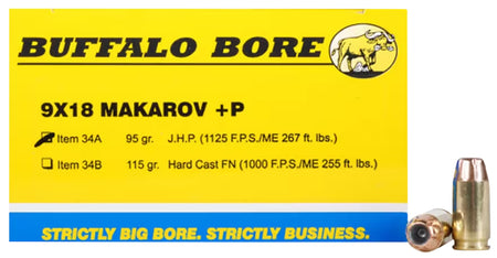 Buffalo Bore 9mm Makarov Personal Defense 95gr JHP Ammo