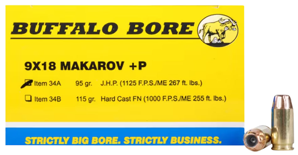 Buffalo Bore 9mm Makarov Personal Defense 95gr JHP Ammo