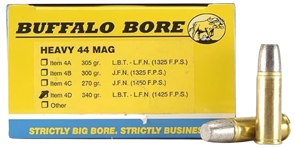 Buffalo Bore .44 Magnum Heavy 340gr Solid Ammo