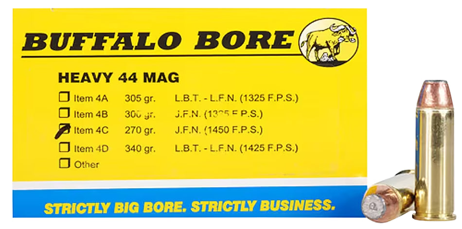 Buffalo Bore .44 Magnum Heavy 270gr JSP Ammo