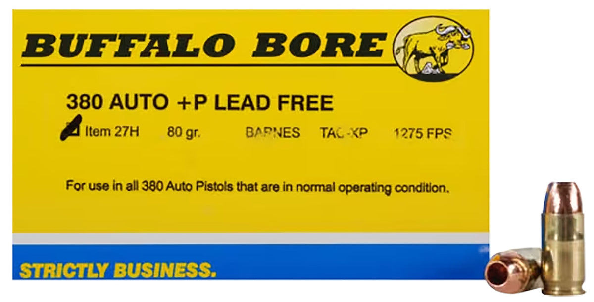 Buffalo Bore .380 ACP/Auto +P 80gr CSHP Ammo