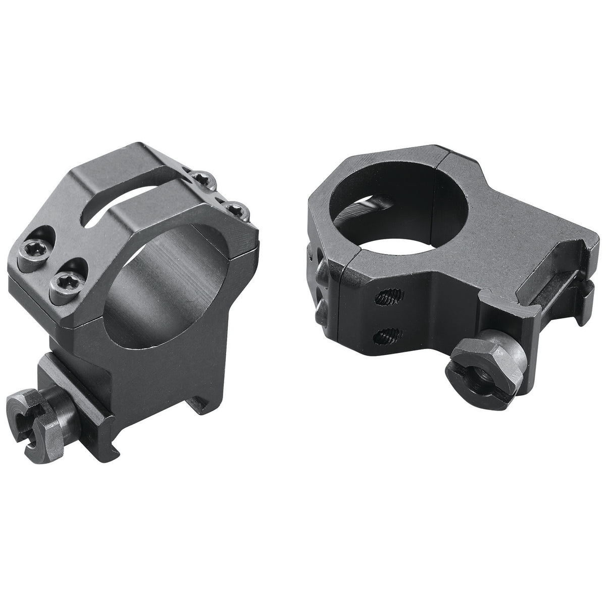 Weaver Mounts 48363 Four-Hole Skeleton Rings Matte Black Aluminum 1" Extra Extra High