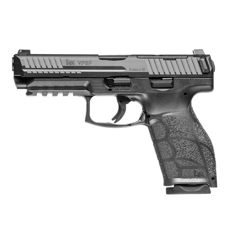 HK 81001066 VP9A1 Full Size 9mm Luger 10+1 4.53" Barrel, Black Steel Optic Ready/Serrated Slide, Black Polymer Frame w/Picatinny Rail, Interchangeable Backstrap Grip, Ambidextrous