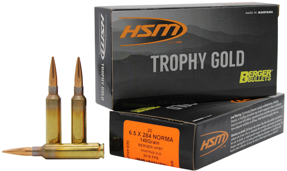 HSM 6.5-284 Norma Trophy Gold 140gr Hunting VLD Match Ammo
