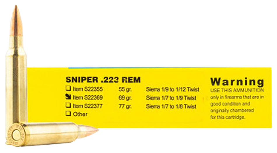 Buffalo Bore .223 Remington Sniper 69gr BTHP Ammo