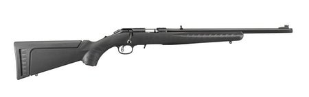 Ruger 8312 American Rimfire Full Size 17 HMR 9+1 18" Satin Blued Threaded Barrel & Alloy Steel Receiver w/Integral Scope Mount, Black Fixed Synthetic Stock, Right Hand