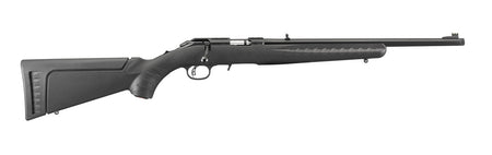 Ruger 8322 American Rimfire Full Size 22 WMR 9+1 18" Satin Blued Threaded Barrel & Alloy Steel Receiver w/Integral Scope Mount, Black Fixed Synthetic Stock, Right Hand