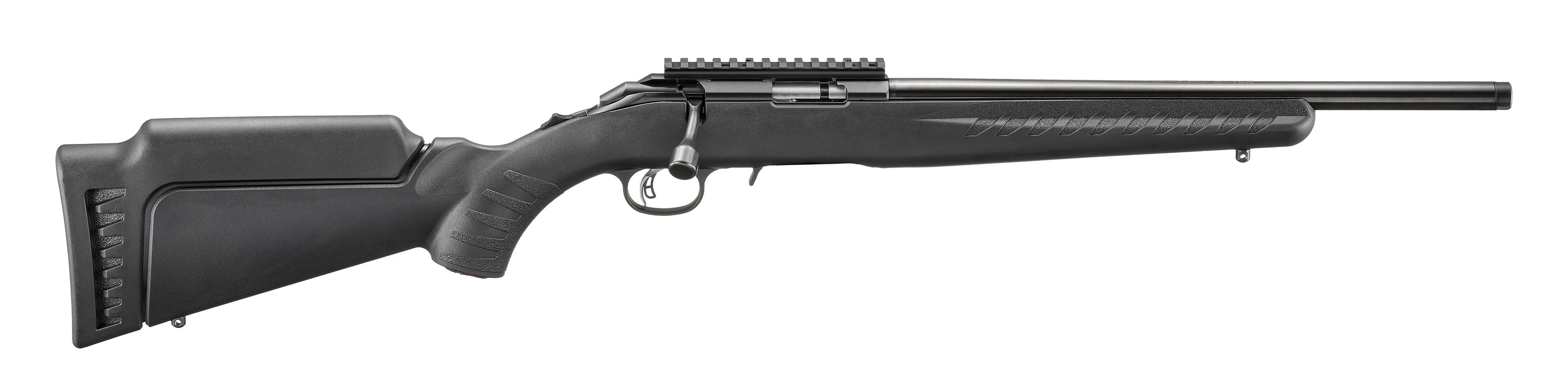 Ruger American 17 HMR 9+1 16.10" Satin Blued Threaded Barrel, Satin Blued Alloy Steel Receiver w/Picatinny Rail, Black Adj LOP Synthetic Stock