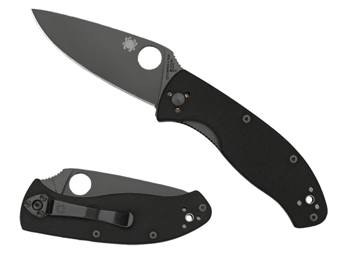 Spyderco C122GBBKPS Tenacious 3.39" Folding Drop Point Part Serrated Black Matte 8Cr13MoV SS Blade Black Textured G10 Handle Includes Pocket Clip