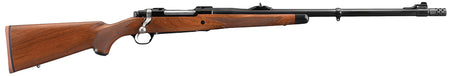 Ruger 47120 Hawkeye African Sports South Exclusive Full Size 338 Win Mag 3+1 23" Satin Blued Threaded Barrel, Satin Blued Steel Receiver w/Integral Scope Mount, American Walnut Fixed Stock, Right Hand