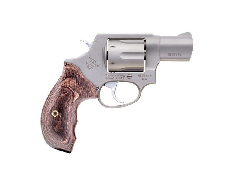 Taurus 2-856029SW 856 Defender Small 38 Special +P 6 Shot 2" Matte Stainless Steel Barrel, Cylinder & Frame, Walnut Grip, Transfer Bar Safety, Exposed Hammer