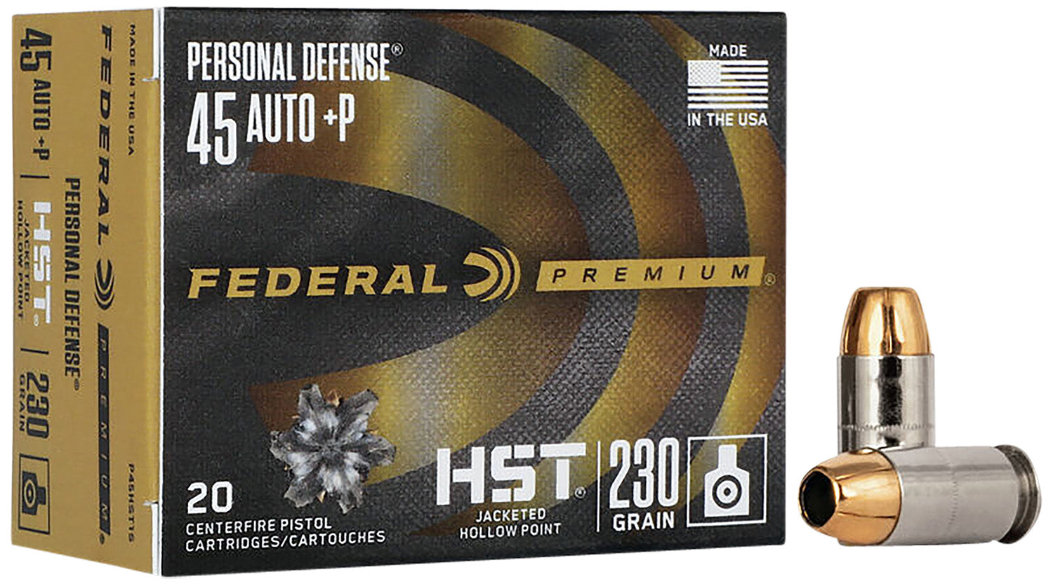 Federal .45 ACP +P Personal Defense 230gr HST JHP Ammo