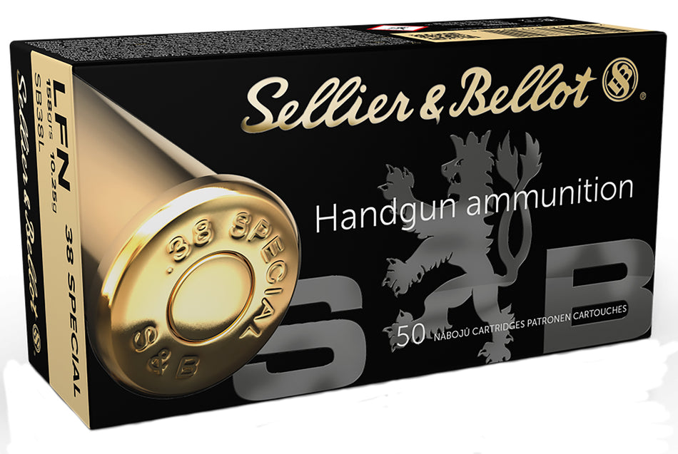 Sellier & Bellot (S&B) SB38L  Lead Flat Nose 158 Grain .38 Special 938 fps