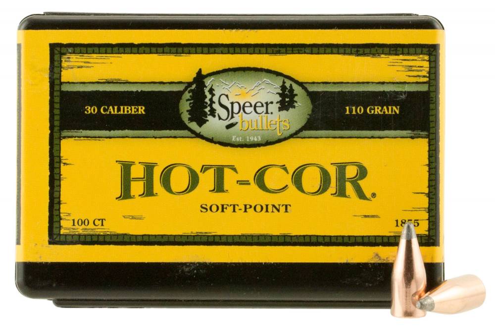 Speer Bullets 1855 Hot-Cor  30 Cal .308 110 gr Soft Point (SP) 100 Per Box