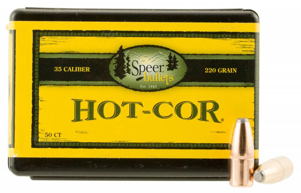 Speer Bullets 2439 Hot-Cor  358 Caliber .358 220 GR Soft Point Flat Nose (SPFN) 50 Per Box