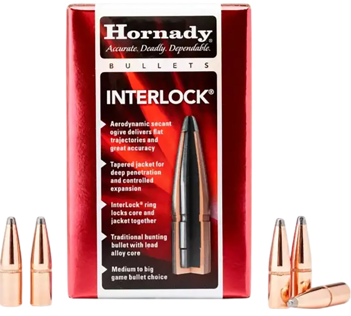 Hornady 2830 InterLock 7mm .284 154 gr Soft Point 100 Per Box/ 15 Case