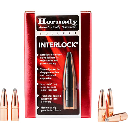 Hornady 3070 InterLock 30 Cal .308 180 gr Spire Point 100 Per Box/ 15 Case