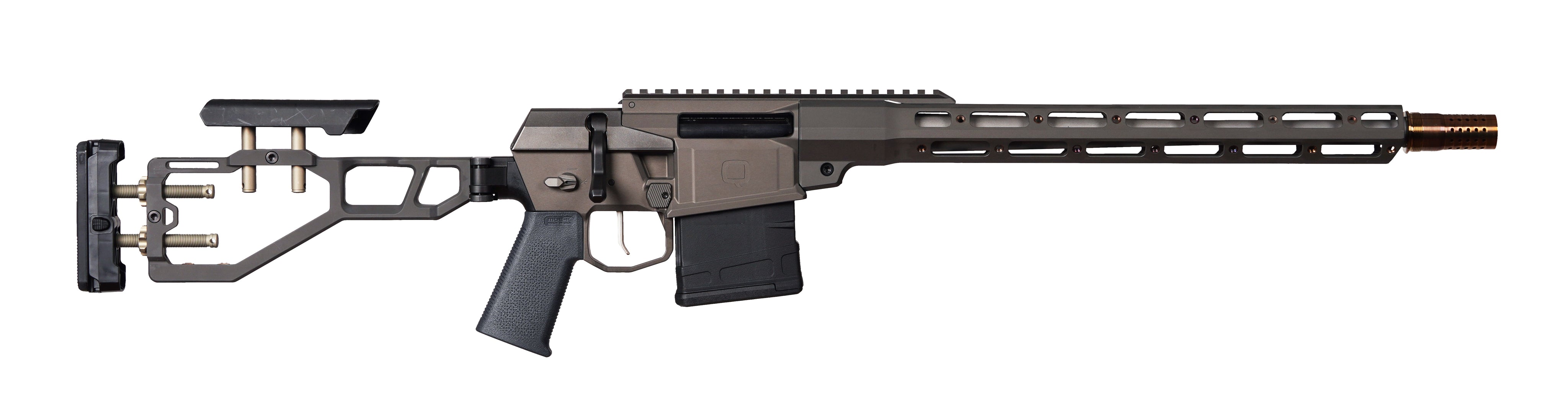 Q LLC FIX8616INRIFLEBLK The Fix 8.6 Blackout 10+1 16" Tapered Threaded Barrel, Gray, Fully Adj. Folding Stock, Magpul K Grip, 15" Q-Sert Handgaurd, AR-10/SR-25 Mag, Cherry Bomb Brake, Ambi Controls