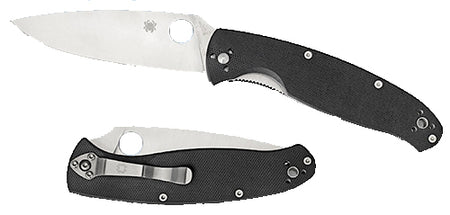 Spyderco C142GP Resilience 4.20" Folding Drop Point Plain 8Cr13MoV SS Blade Black G10 Handle Includes Pocket Clip
