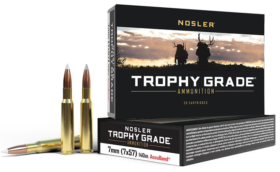 Nosler 7x57mm Mauser Trophy Grade 140gr PolyTip Ammo
