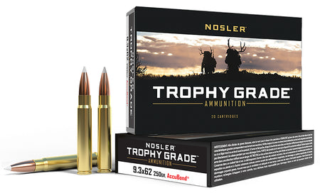 Nosler 9.3x62mm Mauser Trophy Grade 250gr PolyTip Ammo