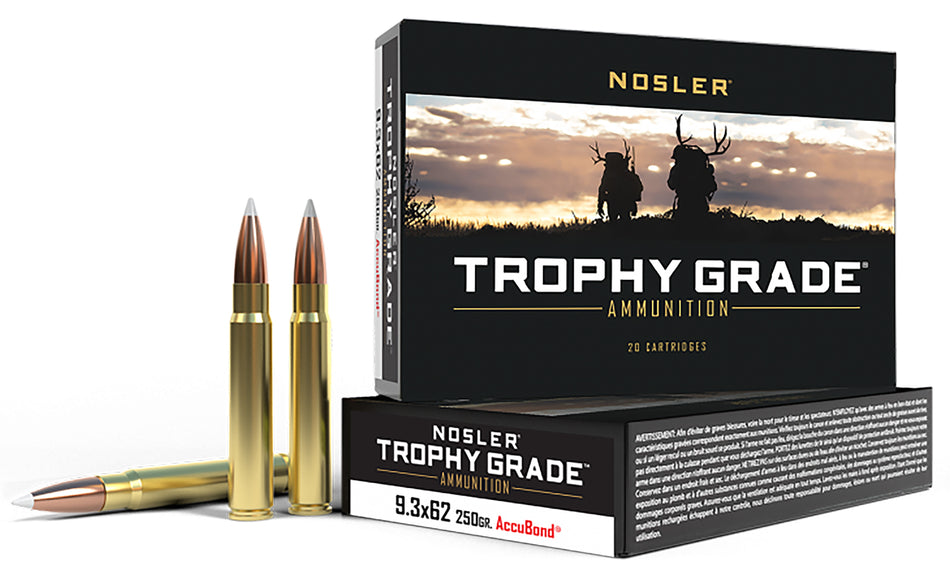 Nosler 9.3x62mm Mauser Trophy Grade 250gr PolyTip Ammo