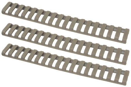 Ergo 1373DE Low-Pro Ladder Rail Covers Rifle 18 Slot Dark Earth Rubber 3 Pack