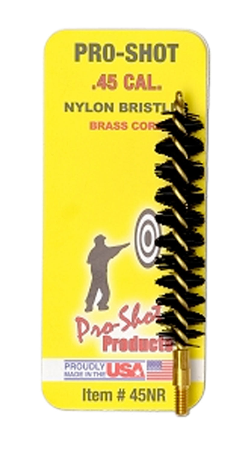 Pro-Shot 45NR Bore Brush .45 Cal Rifle #8-32 Thread Nylon Bristles Brass Core
