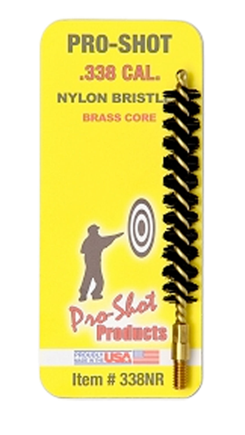Pro-Shot 338NR Bore Brush .338 Cal Rifle #8-32 Thread Nylon Bristles Brass Core