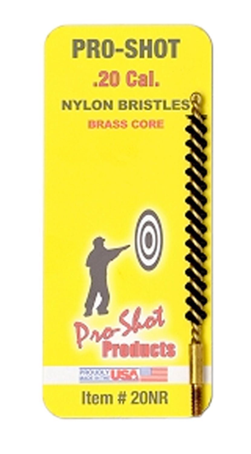 Pro-Shot 20NR Bore Brush .20 Cal Rifle #5-40" Thread Nylon Bristles Brass Core