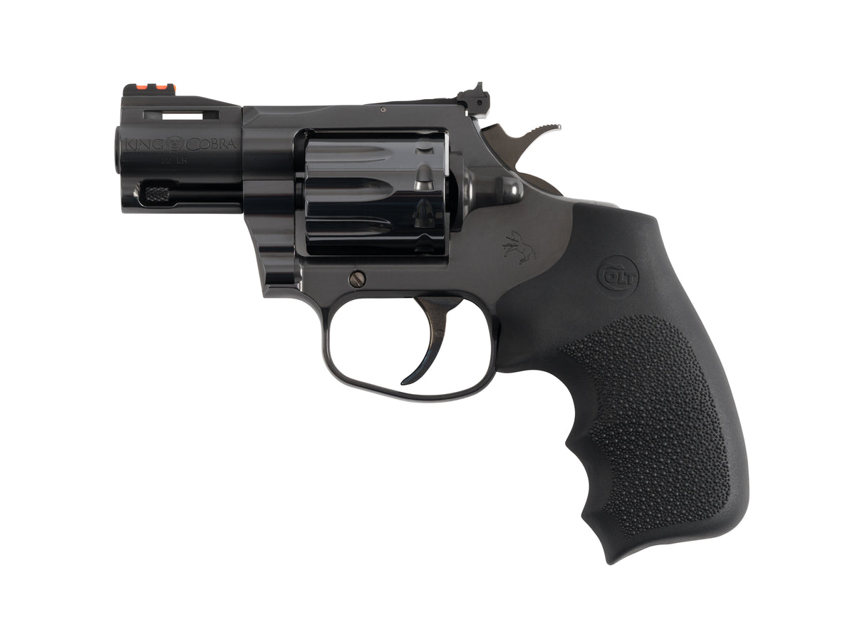Colt Mfg KCOBRA22-BP2RFO King Cobra Target 22 LR 10rd Shot 2" Blued Vent Rib Barrel, Blued Carbon Steel Cylinder & Frame, Black Hogue Overmolded Grip, Exposed Hammer