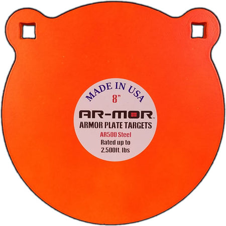 AR-MOR 8" AR500 STEEL GONG 1/2" THICK STEEL ORANGE ROUND