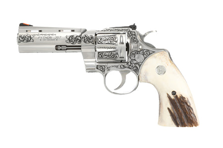 PYTHON 357MAG 4" ENGRAVED/STAG TYLER GUN WORKS PREMIER GRADE