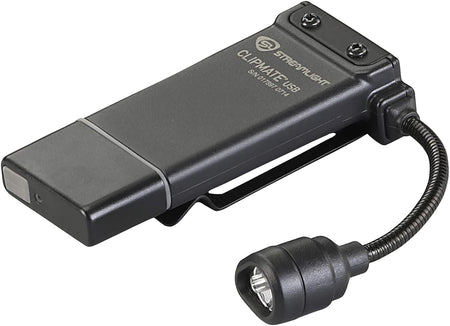 Streamlight 61126 ClipMate USB Clip-On Light Black 0.2/0.5/10/70 Lumens White/Red LED