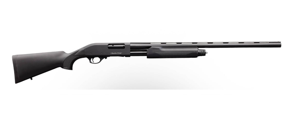 Charles Daly 930223 301 Full Size 20 Gauge Pump 3" 4+1 26" Blued Vent Rib Barrel, Black Anodized Aluminum Grooved Receiver, Fixed Black Synthetic Stock, Right Hand