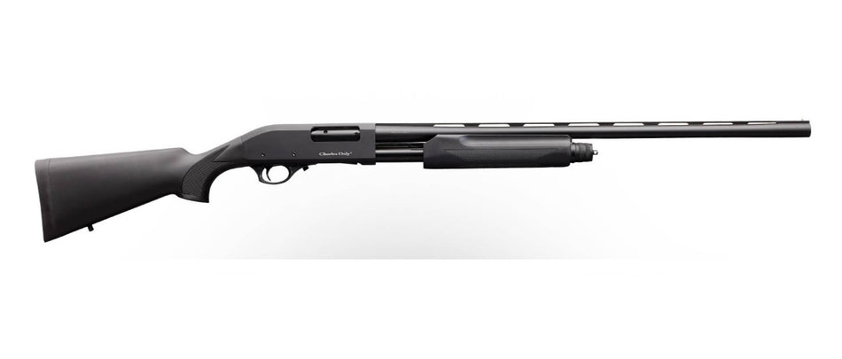 Charles Daly 930198 301 Full Size 12 Gauge Pump 3" 4+1 28" Black Vent Rib Barrel, Matte Black Aluminum Grooved Receiver, Fixed Black Synthetic Stock, Beretta/Benelli Mobil Choke Tube System
