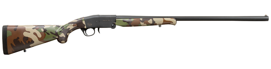 Charles Daly 930336 101 Compact 410 Bore Break Open 3" 1rd 26" Black Steel Single Shot Barrel & Receiver, Fixed Woodland Camo Synthetic Stock, Beretta/Benelli Mobil Choke System