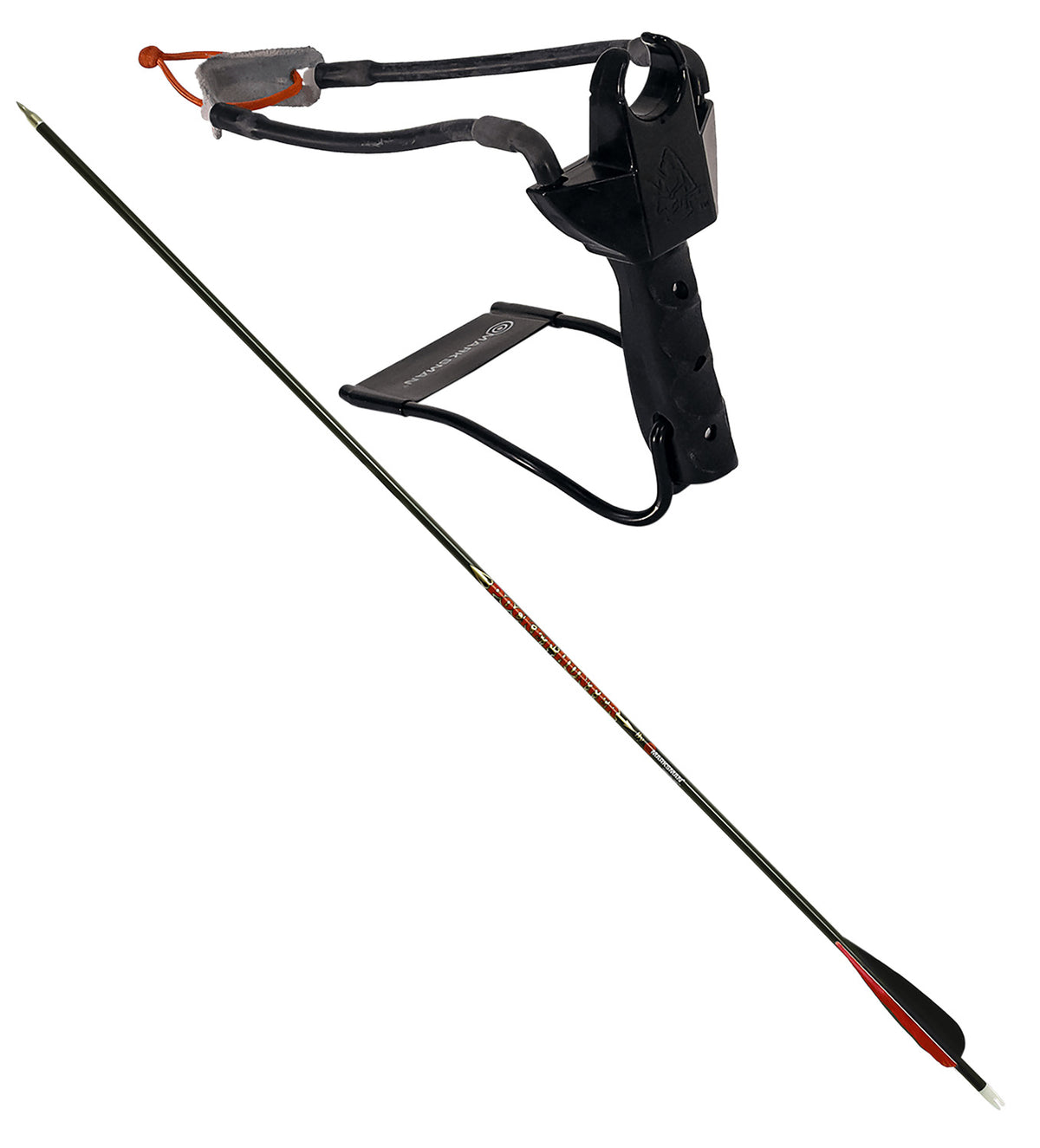 Marksman 3075 Marksman 3075 Pocket Hunter Slingshot Black Steel Frame Black Molded Handle