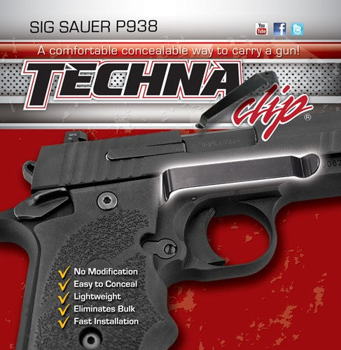 TECHNA CLIP HANDGUN RETENTION CLIP SIG P938 FLAT GRIP RIGHT