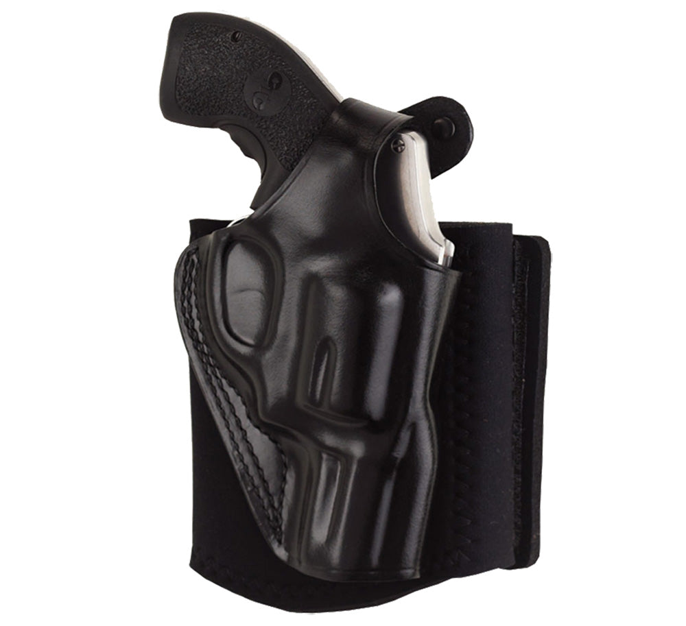 Galco AG600B Ankle Glove Size Fits Ankles up to 13" Black Leather Hook & Loop Compatible w/Sig P365/P365 SAS/Glock 42 Right Hand