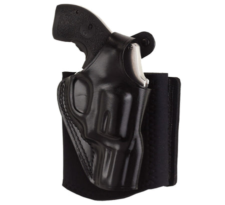 Galco AG600B Ankle Glove Size Fits Ankles up to 13" Black Leather Hook & Loop Compatible w/Sig P365/P365 SAS/Glock 42 Right Hand