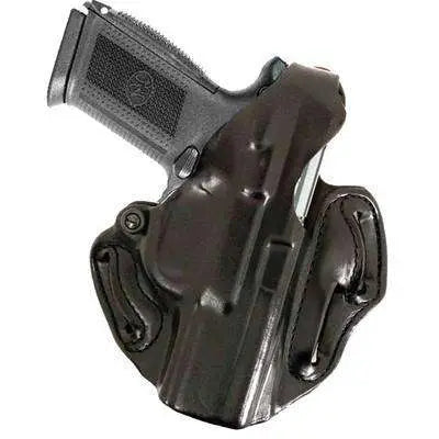 DESANTIS THUMB BREAK SCABBARD HOLSTER 1911 4-1/4"  BLACK LEATHER RH