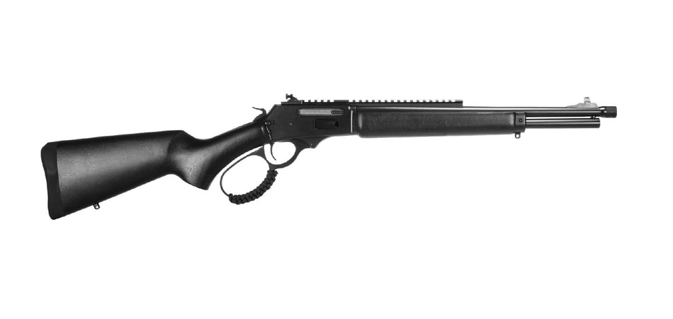 Rossi 953030161TB R95 Triple Black 30-30 Win 5+1 16.50" Black Cerakote Threaded Barrel, Black Cerakote Picatinny Rail Steel Receiver, Black Splatter Fixed Wood Stock
