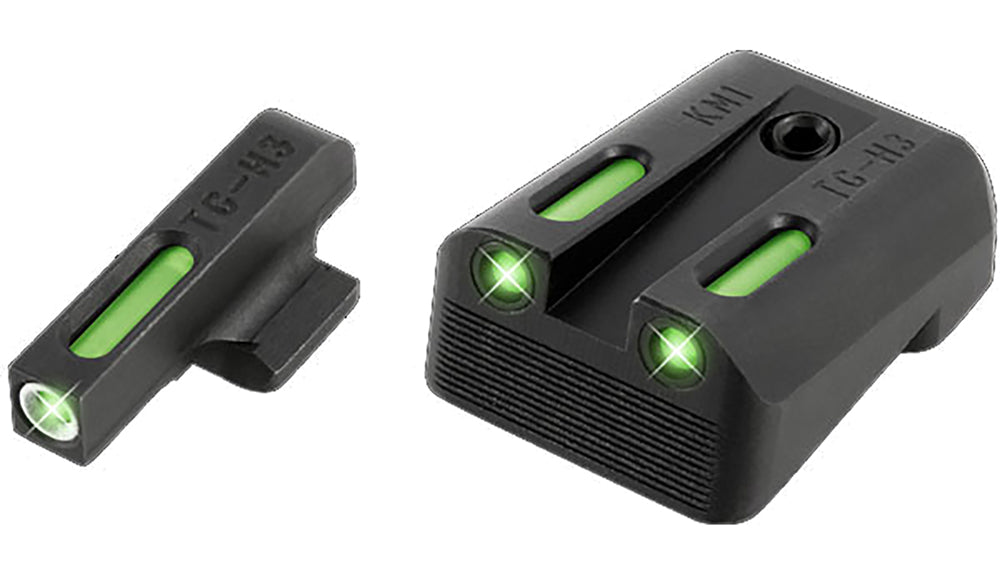 TruGlo TG13KM1A TFX Black | Green Tritium & Fiber Optic White Outline Front Sight Green Tritium & Fiber Optic Rear Sight