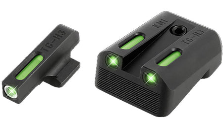 TruGlo TG13KM1A TFX Black | Green Tritium & Fiber Optic White Outline Front Sight Green Tritium & Fiber Optic Rear Sight