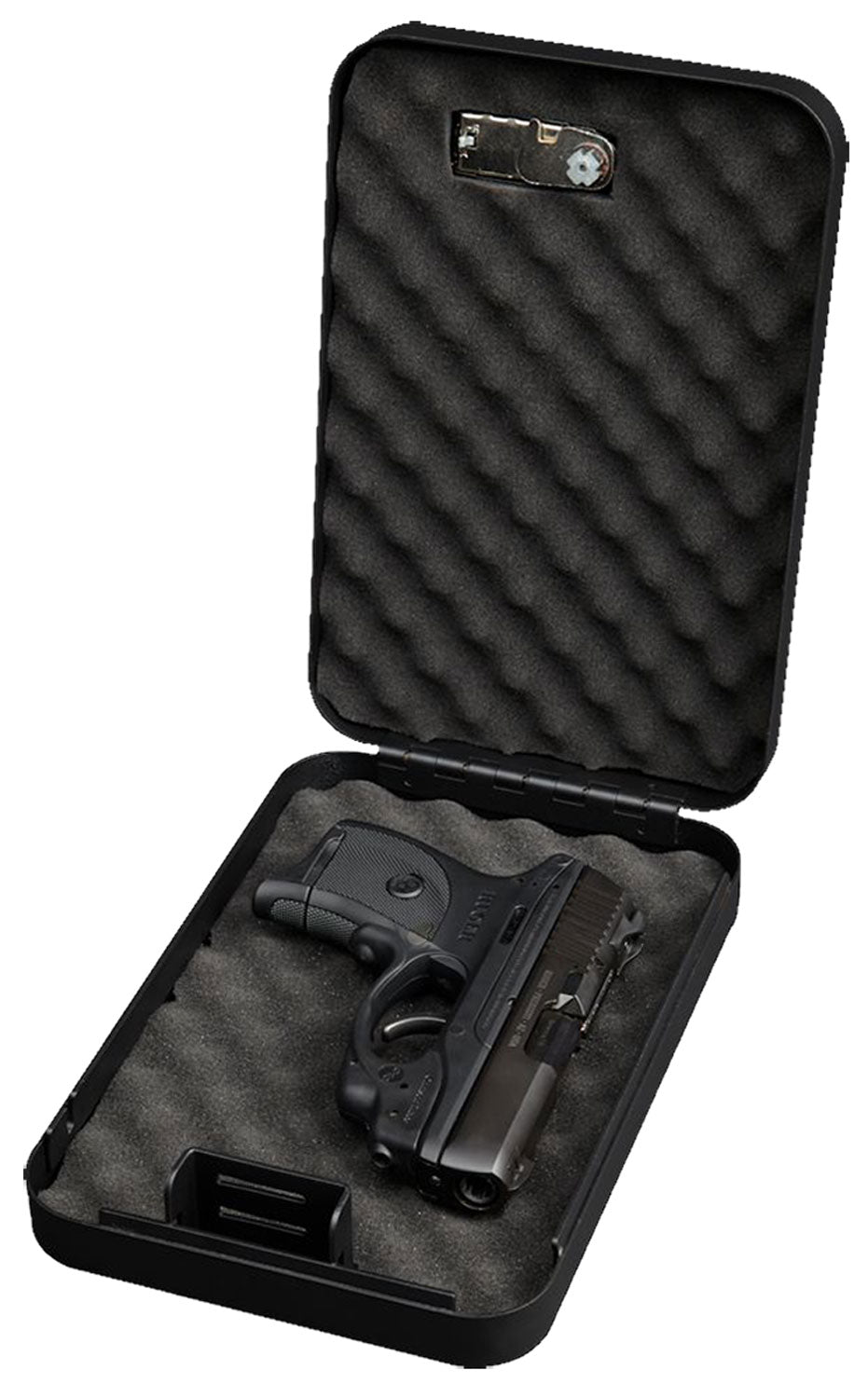 Bulldog BD1126 Personal Vault Combination/Key Entry Black Powder Coat Steel Holds 1 Handgun 9.50" L x 6.50" W x 2" D