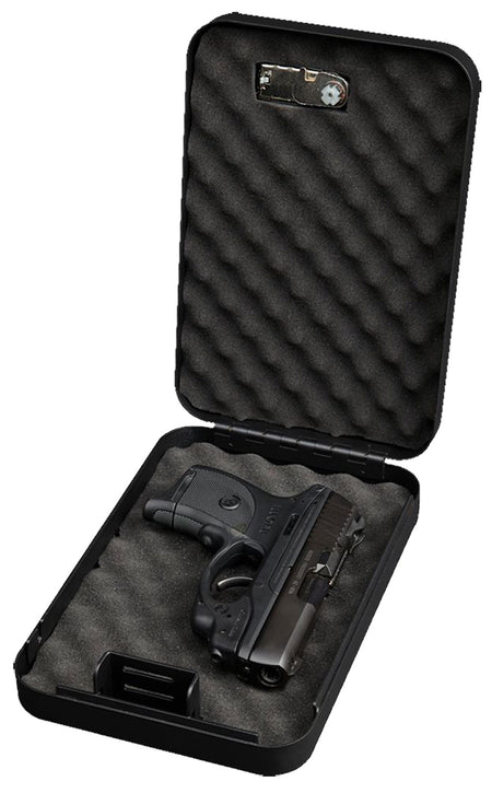 Bulldog BD1126 Personal Vault Combination/Key Entry Black Powder Coat Steel Holds 1 Handgun 9.50" L x 6.50" W x 2" D