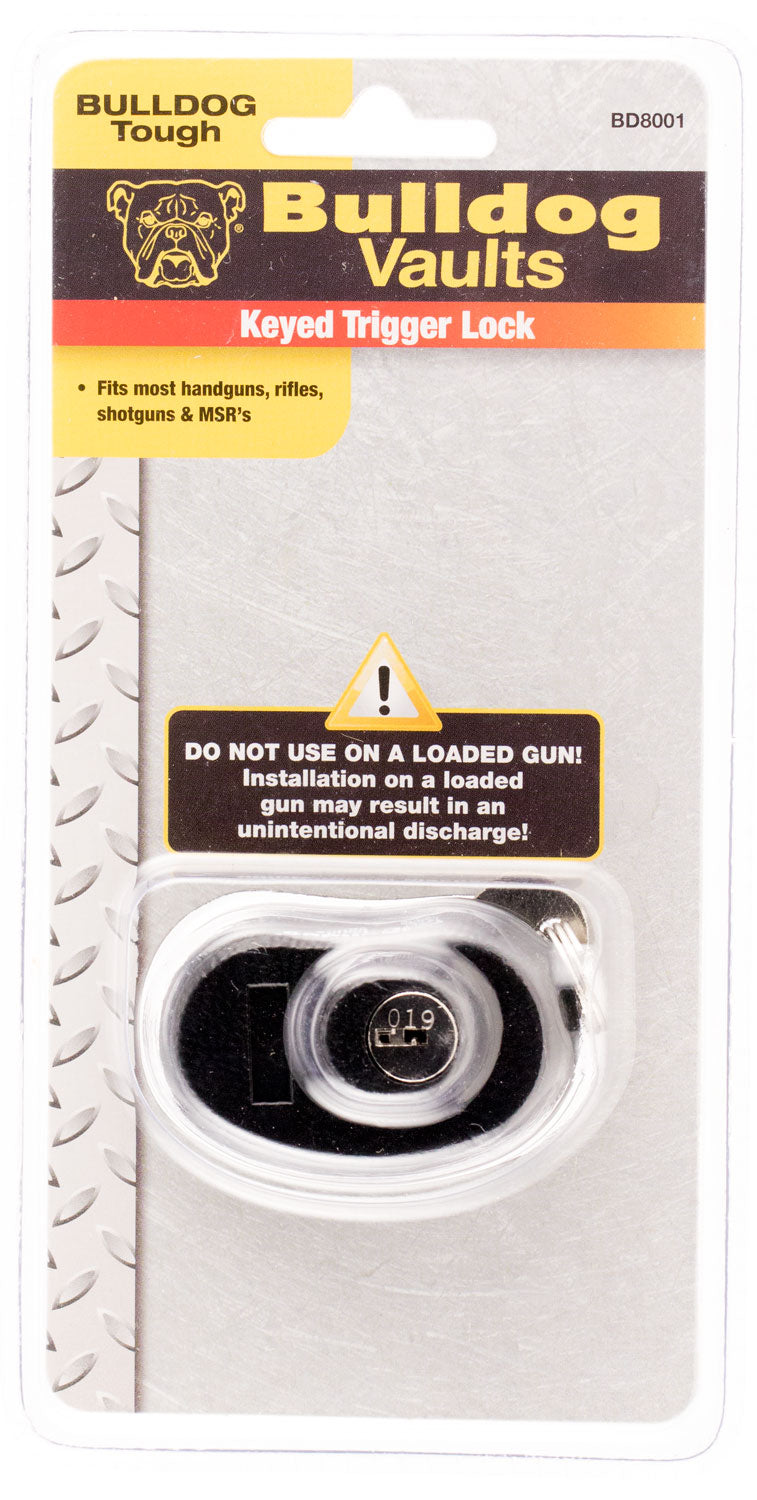 Bulldog BD8001 Trigger Lock Open With Key Black Metal Firearm Fit- Handgun/Rifle/Shotgun 672352009286