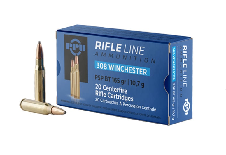 PPU .308 Winchester 165gr PSP BT Ammo