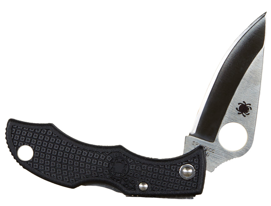Spyderco Ladybug 3 1.94" Folding Clip Point Plain VG-10 Stainless Steel Blade FRN Black Handle